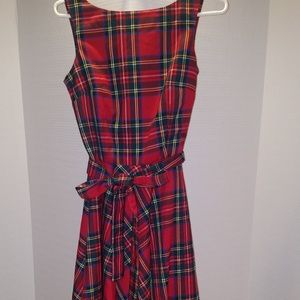 SOLD: Tartan Plaid Holiday Retro Full Skirt Dress